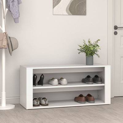 Stella Homewares Shoe Rack White 100x35x45 cm Engineered Wood