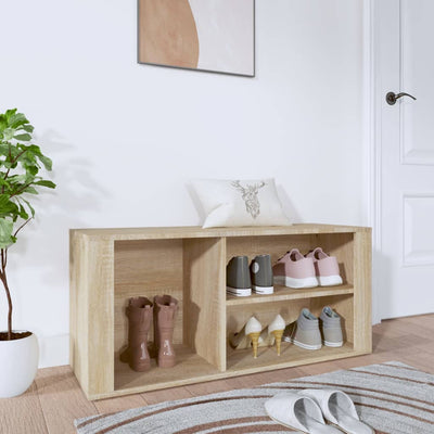 Stella Homewares Shoe Cabinet Sonoma Oak 100x35x45 cm Engineered Wood