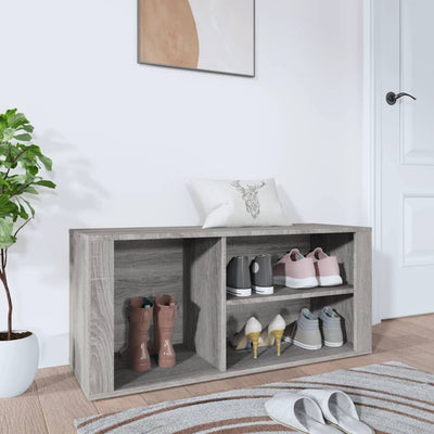 Stella Homewares Shoe Cabinet Grey Sonoma 100x35x45 cm Engineered Wood