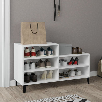 Stella Homewares Shoe Cabinet High Gloss White 102x36x60 cm Engineered Wood