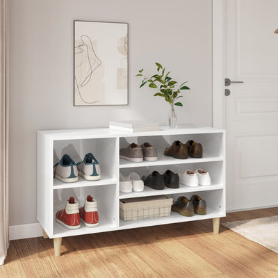 Stella Homewares Shoe Cabinet High Gloss White 102x36x60 cm Engineered Wood