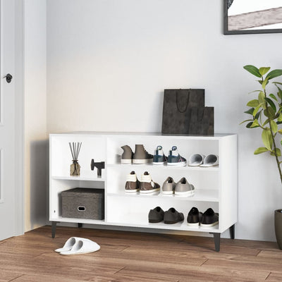 Stella Homewares Shoe Cabinet High Gloss White 102x36x60 cm Engineered Wood