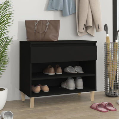 Stella Homewares Shoe Cabinet Black 70x36x60 cm Engineered Wood