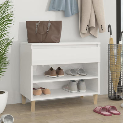 Stella Homewares Shoe Cabinet High Gloss White 70x36x60 cm Engineered Wood