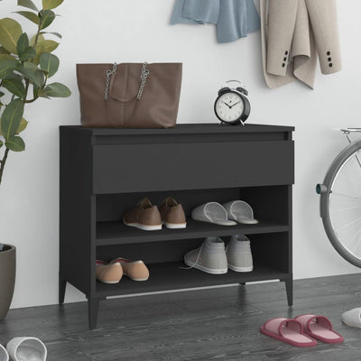 Stella Homewares Shoe Cabinet Black 70x36x60 cm Engineered Wood