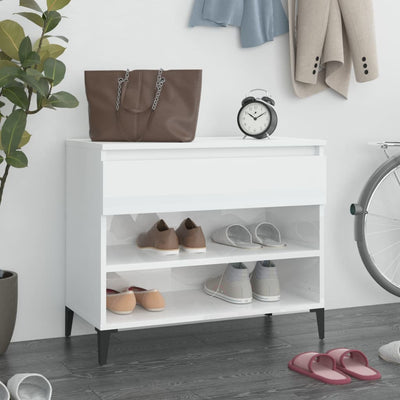 Stella Homewares Shoe Cabinet High Gloss White 70x36x60 cm Engineered Wood