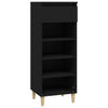 Stella Homewares Shoe Cabinet Black 40x36x105 cm Engineered Wood