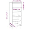 Stella Homewares Shoe Cabinet Grey Sonoma 40x36x105 cm Engineered Wood