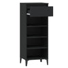 Stella Homewares Shoe Rack Black 40x36x105 cm Engineered Wood