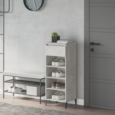 Stella Homewares Shoe Rack Concrete Grey 40x36x105 cm Engineered Wood