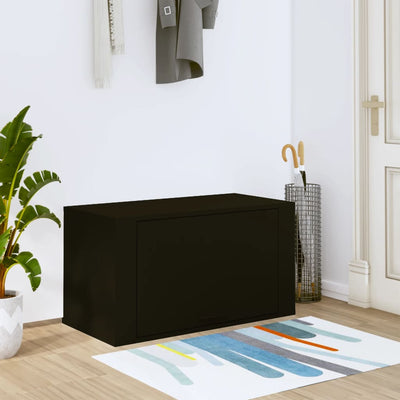 Stella Homewares Wall-mounted Shoe Cabinet Black 70x35x38 cm Engineered Wood