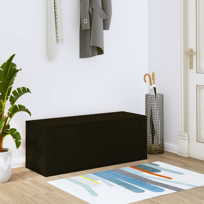 Stella Homewares Wall Shoe Cabinet Black 100x35x38 cm Engineered Wood