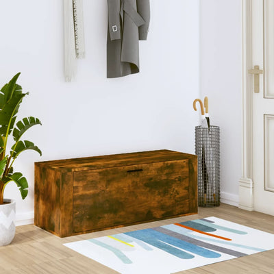 Stella Homewares Wall Shoe Cabinet Smoked Oak 100x35x38 cm Engineered Wood