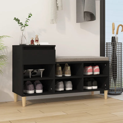 Stella Homewares Shoe Cabinet Black 102x36x60 cm Engineered Wood
