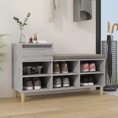 Stella Homewares Shoe Cabinet Grey Sonoma 102x36x60 cm Engineered Wood