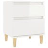 Stella Homewares Bedside Cabinet High Gloss White 40x35x50 cm