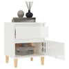 Stella Homewares Bedside Cabinet High Gloss White 40x35x50 cm