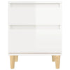 Stella Homewares Bedside Cabinet High Gloss White 40x35x50 cm