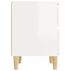 Stella Homewares Bedside Cabinet High Gloss White 40x35x50 cm