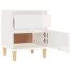 Stella Homewares Bedside Cabinet High Gloss White 40x35x50 cm