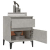 Stella Homewares Bedside Cabinets 2 pcs Concrete Grey 40x35x50 cm