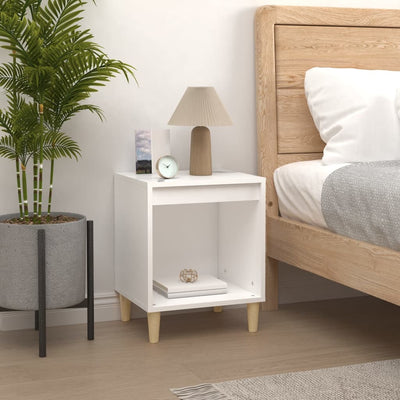 Stella Homewares Bedside Cabinet White 40x35x50 cm Engineered Wood
