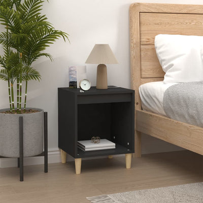 Stella Homewares Bedside Cabinet Black 40x35x50 cm Engineered Wood