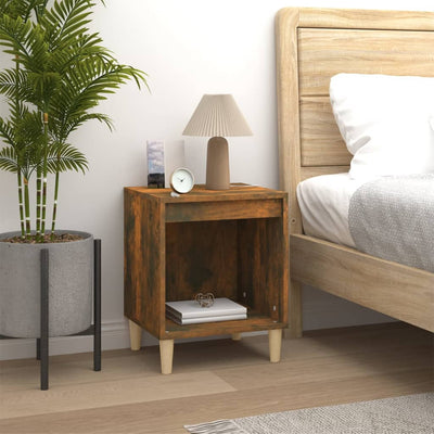 Stella Homewares Bedside Cabinet Smoked Oak 40x35x50 cm