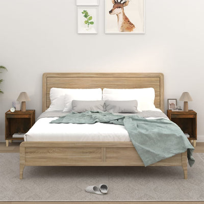 Stella Homewares Bedside Cabinets 2 pcs Smoked Oak 40x35x50 cm