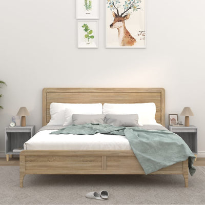 Stella Homewares Bedside Cabinets 2 pcs Grey Sonoma 40x35x50 cm
