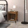 Stella Homewares Bedside Cabinet Smoked Oak 40x35x50 cm