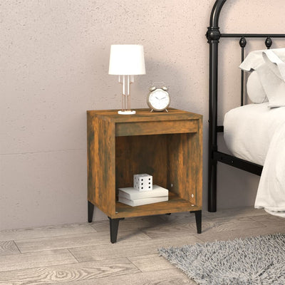 Stella Homewares Bedside Cabinet Smoked Oak 40x35x50 cm