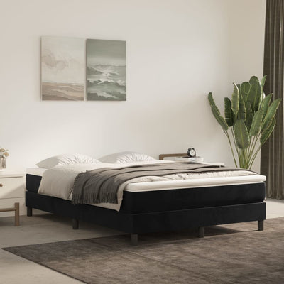 Stella Homewares Bed Frame without Mattress Black Double Velvet