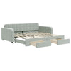 Stella Homewares Daybed with Trundle&Drawers without Mattress Light Grey 90x190 cm