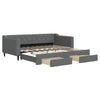 Stella Homewares Daybed with Trundle&Drawers without Mattress Dark Grey 90x190 cm