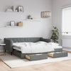 Stella Homewares Daybed with Trundle&Drawers without Mattress Dark Grey 90x190 cm