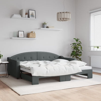 Stella Homewares Daybed with Trundle without Mattress Dark Grey 90x190 cm