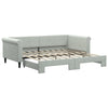 Stella Homewares Daybed with Trundle without Mattress Light Grey 90x190 cm