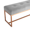 Stella Homewares Bench Grey 110x36x45 cm Velvet