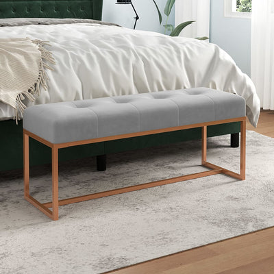 Stella Homewares Bench Grey 110x36x45 cm Velvet