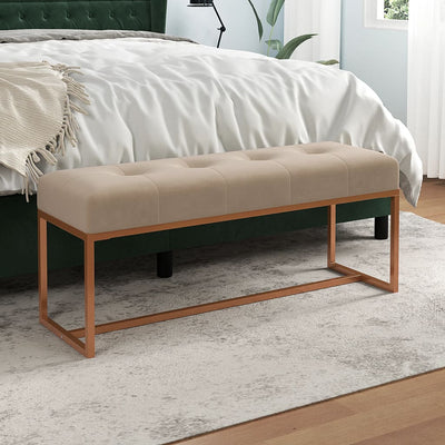 Stella Homewares Bench Beige 110x36x45 cm Velvet