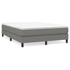 Stella Homewares Box Spring Bed with Mattress Dark Grey 153x203 cm Queen Size Fabric