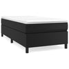 Stella Homewares Box Spring Bed with Mattress Black 106x203 cm King Single Size Faux Leather