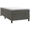 Stella Homewares Box Spring Bed with Mattress Dark Grey 106x203 cm King Single Size Velvet