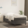 Stella Homewares Box Spring Bed with Mattress Dark Grey 106x203 cm King Single Size Velvet