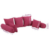 Stella Homewares 7 Piece Throw Pillow Set Pink Fabric