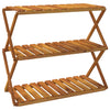 Stella Homewares 3-Tier Folding Shelf Brown 70x31x63 cm Solid Wood Acacia