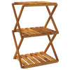 Stella Homewares 3-Tier Folding Shelf Brown 43x31x63 cm Solid Wood Acacia