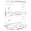 Stella Homewares 3-Tier Folding Shelf Brown 43x31x63 cm Solid Wood Acacia