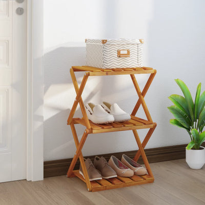 Stella Homewares 3-Tier Folding Shelf Brown 43x31x63 cm Solid Wood Acacia